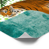 Tijger op zonsopgang poster (Hoek)