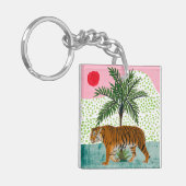 Tijger op zonsopgang sleutelhanger (Voorkant Links)