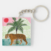 Tijger op zonsopgang sleutelhanger (Achterkant)