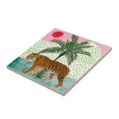 Tijger op zonsopgang tegeltje (Zijkant)