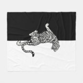 Tijger op zwart en wit fleece deken (Voorkant (Horizontaal))