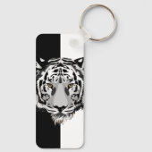 Tijger op zwart en wit sleutelhanger (Achterkant)