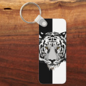 Tijger op zwart en wit sleutelhanger (Voorkant)