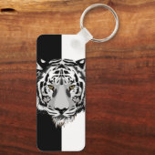 Tijger op zwart en wit sleutelhanger (Achterkant)
