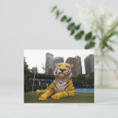 Tijger opblaasbaar voor groot nieuwjaar Briefkaart (Staand voorkant)