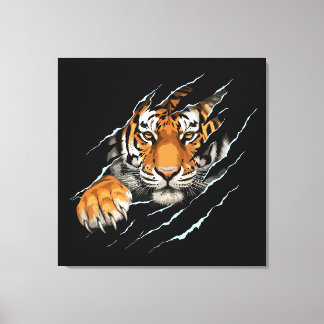 Tijger opgerekt canvas wandkunst afdruk