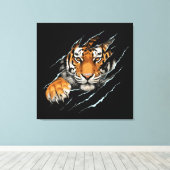 Tijger opgerekt canvas wandkunst afdruk (Insitu (Houten vloer))