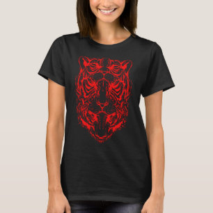Tijger Optische Illusie van Drie Tijgers Kunstwerk T-shirt