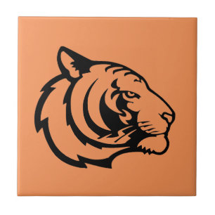 Tijger oranje keramische tegel tegeltje