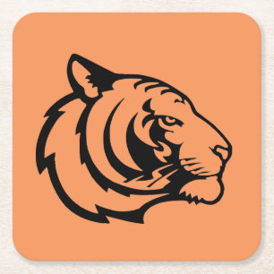 Tijger oranje papieren coaster kartonnen onderzetters
