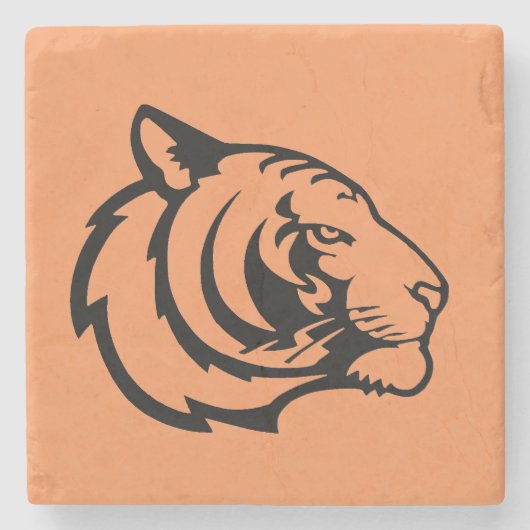 Tijger oranje stenen onderzetter (Voorkant)