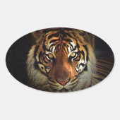 tijger ovale sticker (Voorkant)
