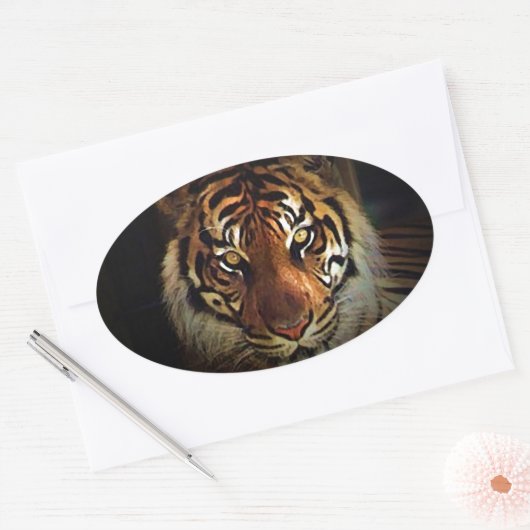 tijger ovale sticker (Envelop)