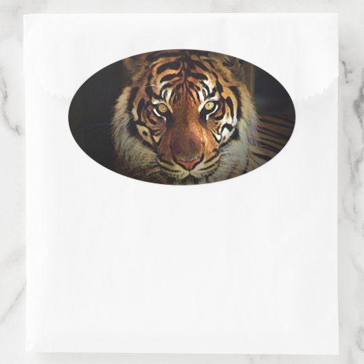tijger ovale sticker (Tas)