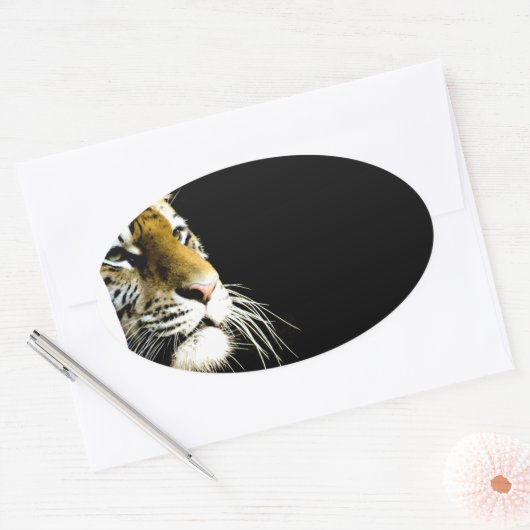 tijger ovale sticker (Envelop)