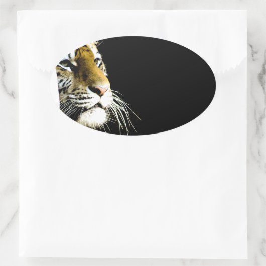 tijger ovale sticker (Tas)