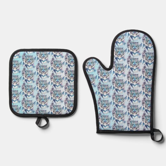 Tijger Ovenwant & Pannenlap Set (Voorkant)