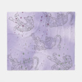 Tijger paarse waterverf Vluchtelingenbak Fleece Deken (Voorkant (Horizontaal))