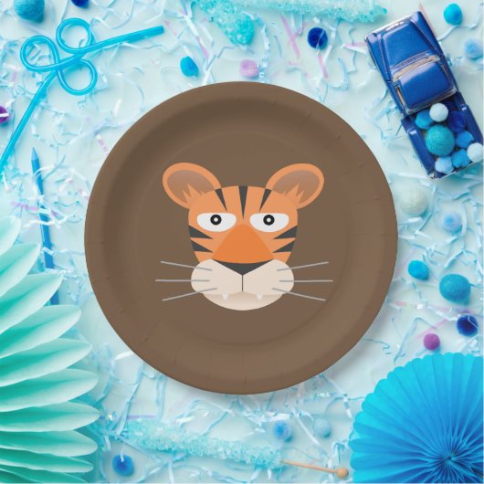tijger papieren bordje (Feest)