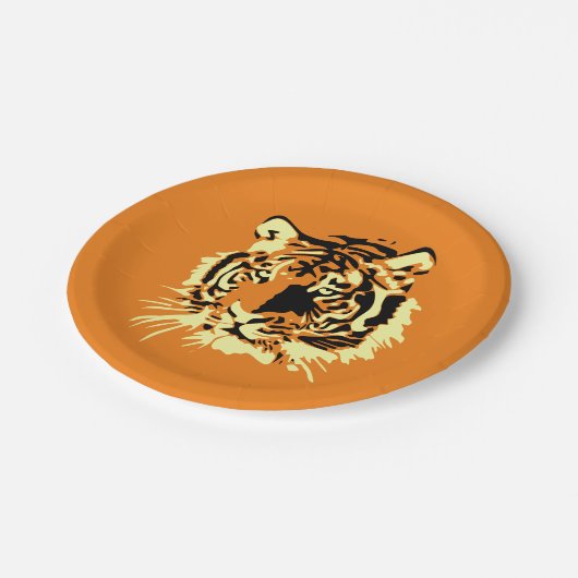 tijger papieren bordje (Gekanteld)