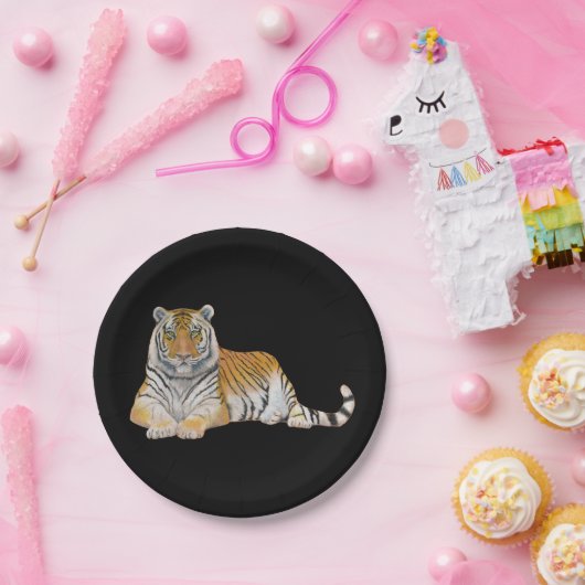 tijger papieren bordje (Feest)