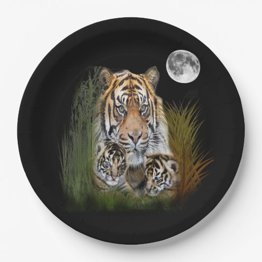 tijger papieren bordje (Voorkant)