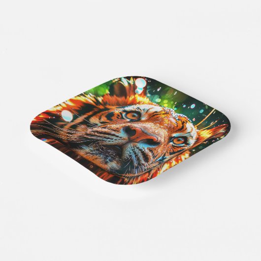 tijger papieren bordje (Gebogen)