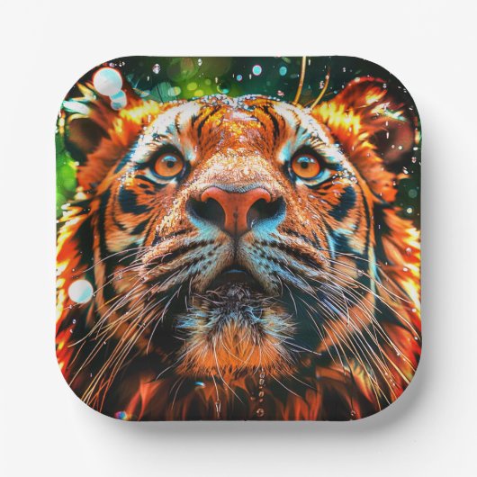 tijger papieren bordje (Voorkant)