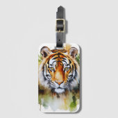 Tijger Pastel Bloemen Safari Waterverf Savannah Bagagelabel (Voorkant (verticaal))