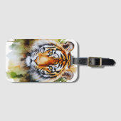 Tijger Pastel Bloemen Safari Waterverf Savannah Bagagelabel (Voorkant (horizontaal))