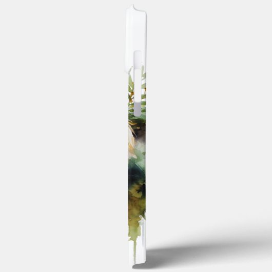 Tijger Pastel Bloemen Safari Waterverf Savannah Case-Mate iPhone Case (Achterkant / Links)