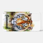 Tijger Pastel Bloemen Safari Waterverf Savannah Case-Mate iPhone Case (Achterkant (horizontaal))