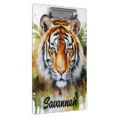 Tijger Pastel Bloemen Safari Waterverf Savannah Klembord (Rechts)