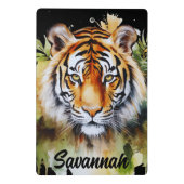 Tijger Pastel Bloemen Safari Waterverf Savannah Mini Klembord (Achterkant)