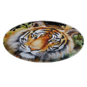 Tijger Pastel Bloemen Safari Waterverf Savannah Snijplank (Hoek)