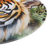 Tijger Pastel Bloemen Safari Waterverf Savannah Snijplank (Hoek)