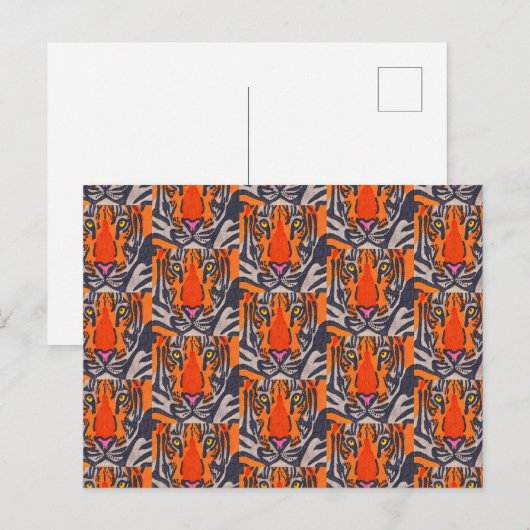 Tijger (patroon) - Ansichtkaart Briefkaart (Voorkant / Achterkant)