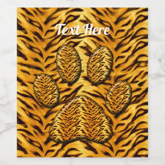 Tijger Paw #1 Wijn Etiket (Enkel label)