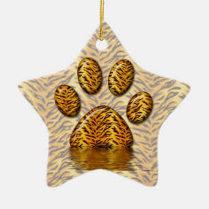 Tijger Paw #2 Keramisch Ornament