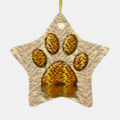 Tijger Paw #2 Keramisch Ornament (Achterkant)