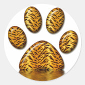 Tijger Paw #2 Ronde Sticker (Voorkant)
