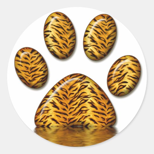 Tijger Paw #2 Ronde Sticker (Voorkant)