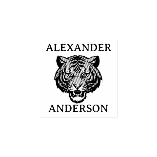 Tijger Personaliseer Rubberstempel (Afrduk)