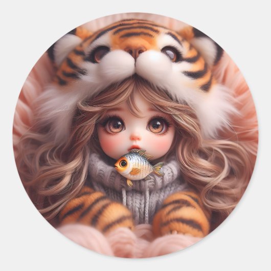 Tijger Pet Doll Sticker (Voorkant)