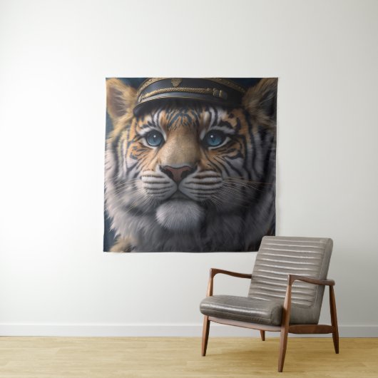 Tijger piloot kapitein wandkleed (In situ)