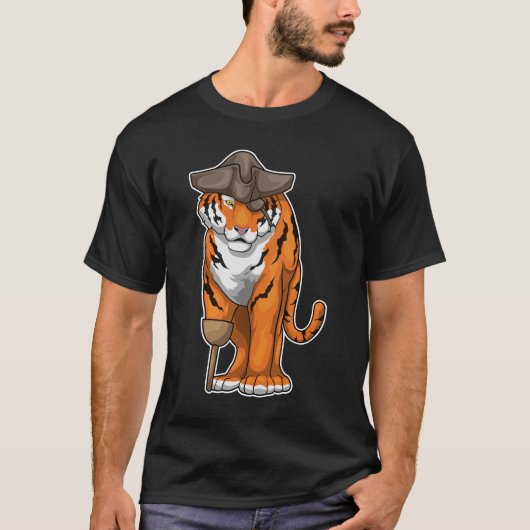 Tijger Piraat Houten been Oogpatch T-shirt (Voorkant)