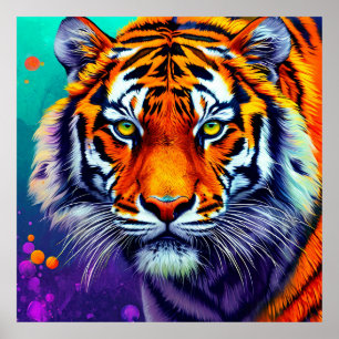 Tijger Portret Muurkunst Jungle Wilde Dieren Poster