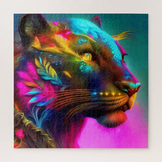 Tijger portret schilderij legpuzzel (Verticaal)