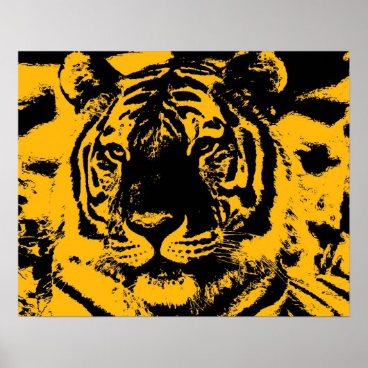 Tijger Poster Print - Pop Art Stijl Tijgers Poster (Voorkant)