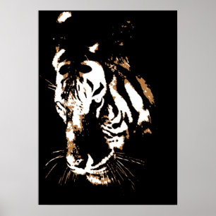 Tijger Poster Print - Tijger Gezicht Pop Art Poste